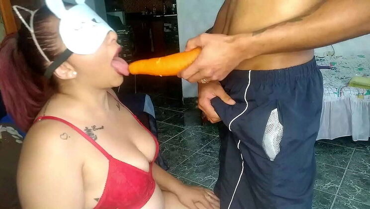 Blindfolded Latina Wife Tricked Into Sucking Cock & Swallowing Cum - Flavor Game Fun!