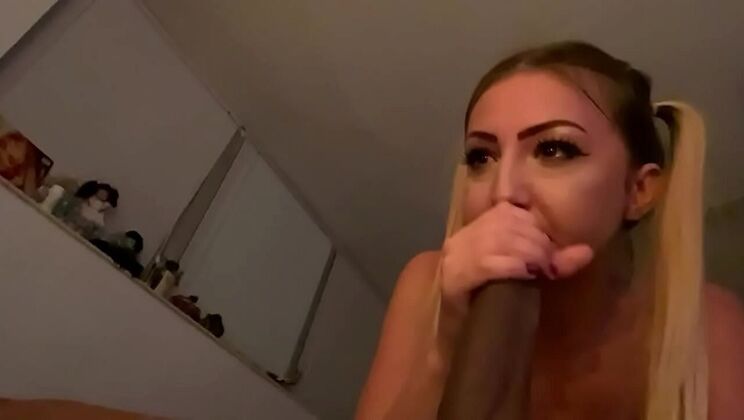 Blonde Bimbo Mandingo Loves Sucking Big Dick - Cum Goat Blowjob