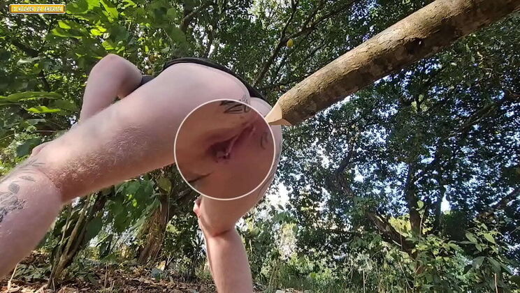 Lorrany Exotica Spreads Tight Pussy in Woods - First Time Public Sex & Pee