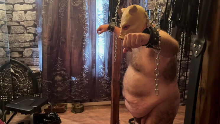 Domina Satana Dominates Piggy with Sensual BDSM Play in Dungeon