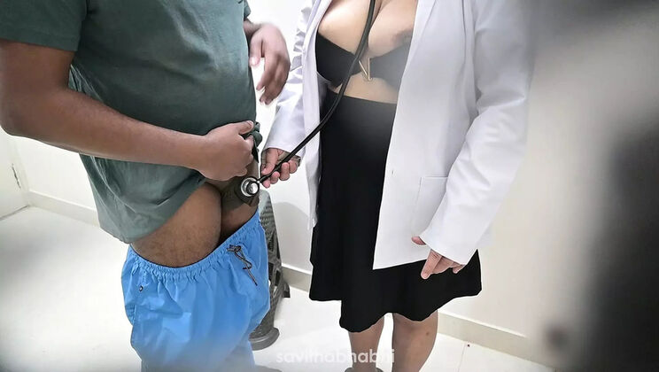 Indian Doctor Gives Busty Patient a Happy Ending Handjob