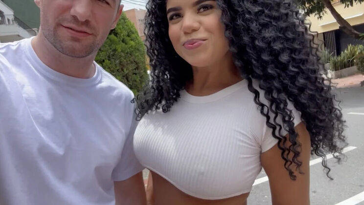 Big Tits Latina Squirts Hard on Huge White Cock in Sexy Lingerie