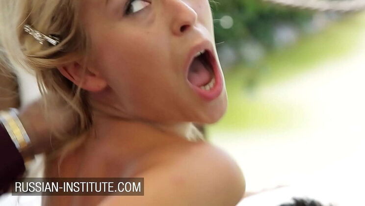 Lola Reve French Blonde Teen Outdoor Threesome Anal DP