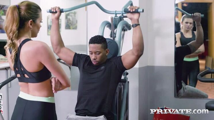 Verona Sky, the personal trainer enjoys interracial anal