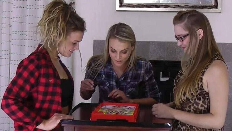 Lesbian Teen Threesome: Twisted Game Lost Bet Leads to Wild Nude Stripping