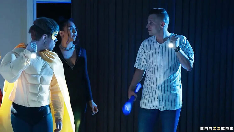 Halloween Threesome with Shay Fox and Kelsey Kane Ghost Hunting Big Tits Blowjob