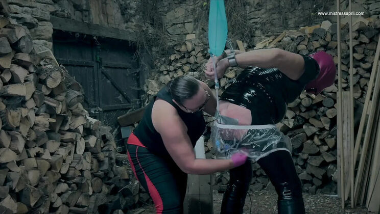 Hardcore BDSM with Dominatrix Mistress April - Pervert Woodroom Punishment