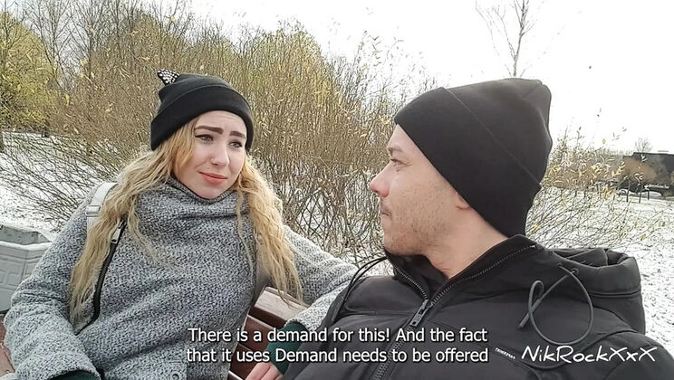 Russian Pickup: Nikolas Fucks Teen Blonde in Hallway with Big Ass & Natural Tits