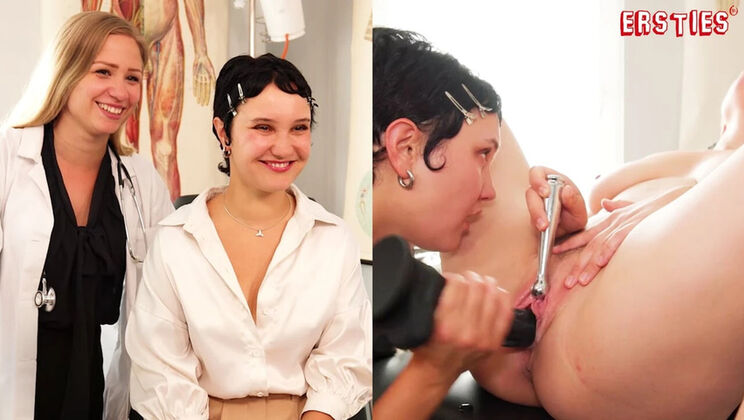German Lesbian Doctors Gabi and Hannah Hot Medical Sex with Dildo and Vibrator Fingering HD