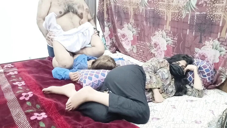 Desi Pakistani Husband Cheats With School Girl In Uniform While Wife Watches