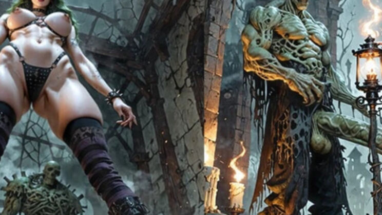 AI Dungeon Sluts 57: Kleio Fucked By Moss Monster With AI Voice - Big Cock Blowjob & Deep Throat Teen