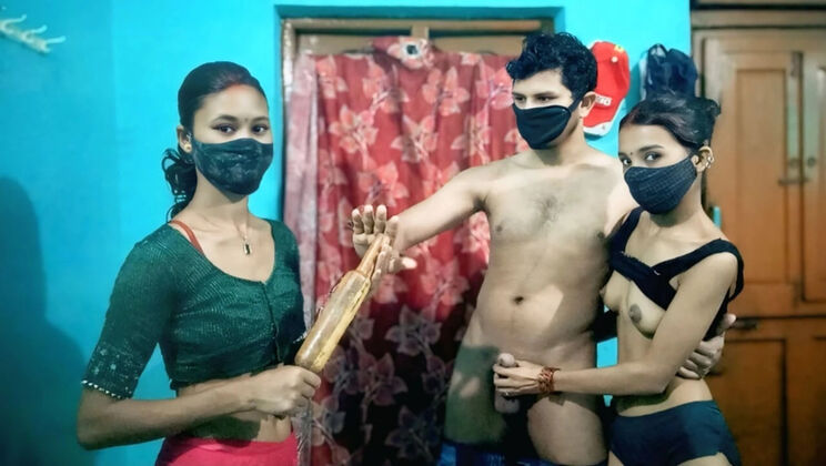 Desi Indian Wife's Best Friend Threesome Fuck - Hot Monika and Horny Archana Caught by Wife Viral Hindi Video