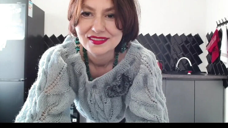 Angela Lady Licks Her Hairy Wet Pussy Solo - Russian MILF Dirty Talk & Big Natural Tits