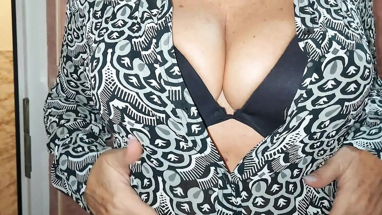 Step Mommy Caught Me Jerking Off in Bathroom - Big Tits MILF Surprise