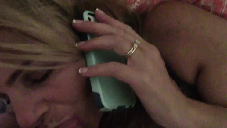 Amateur Housewife Cheats On Husband During Phone Call - Homemade Lingerie Affair