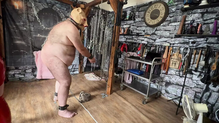 Domina Satana Spanking Her Piggy Slave - BBW Femdom Punishment & Humiliation