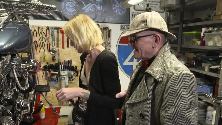 Sexy Blonde Sina Longleg Hard Fuck on Floor with Tattoos