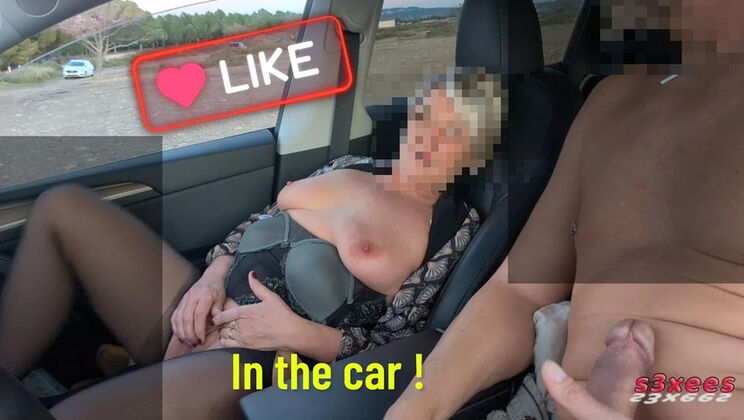 Public Masturbation in Car - Risky Outdoor Exhibitionist Solo Pussy Close-Up