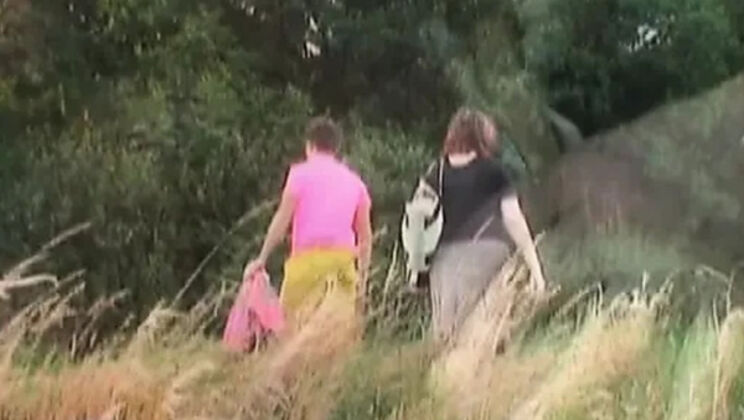 Thick Redhead Granny Gets Cum on Her Big Tits Outdoor