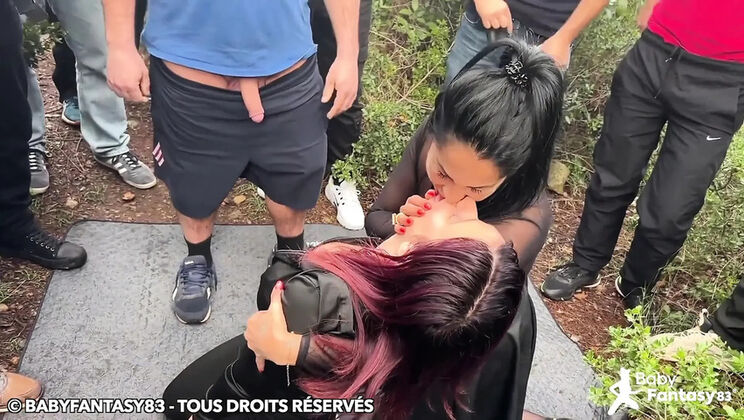 Babyfantasy83 & Mexicanna Forest Gangbang - Amateur MILF Blowjob & Cumshot Orgy