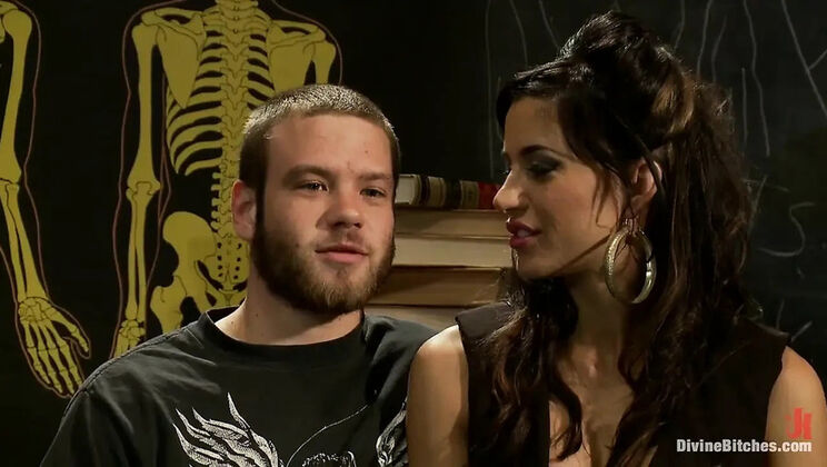 Gia DiMarco Intense Prostate Milking & Pegging - Brunette Femdom Ties & Humiliates Jesse