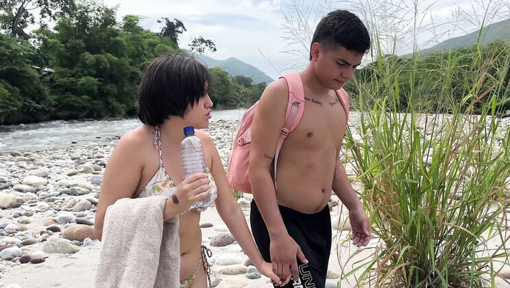 Stranded on Island! Manuela Alvarez Outdoor Sex with Boyfriend - Big Tits Latina Gets Juicy Milk in Pussy