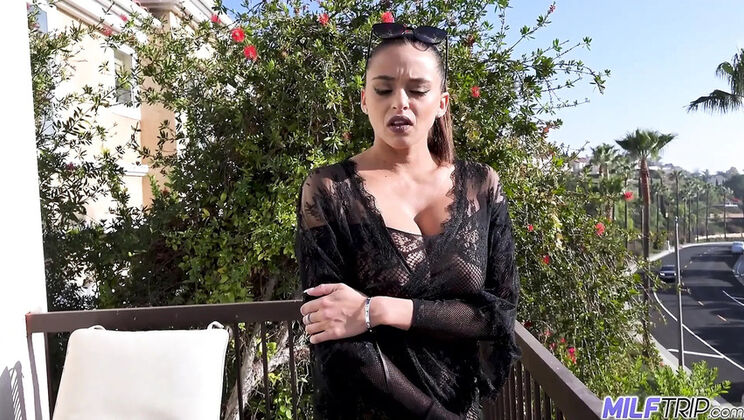 Horny MILF Tourist with Big Boobs Fucks in POV - Armani Black