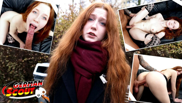 German Scout First Casting: Skinny Redhead Teen Alice Seduced in Public Pick Up - Small Tits, Blowjob & Rough Sex