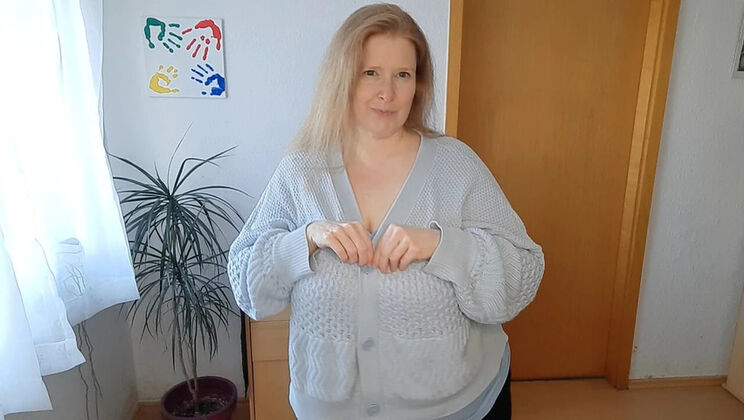 Curly Dreams German MILF Undresses Big Natural Tits Solo 4K