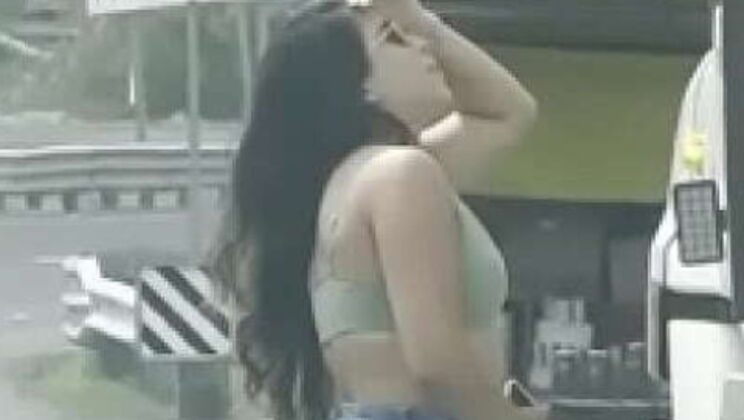 Latina Hotwife Ana Carla Shows Off For Truck Drivers On The Road