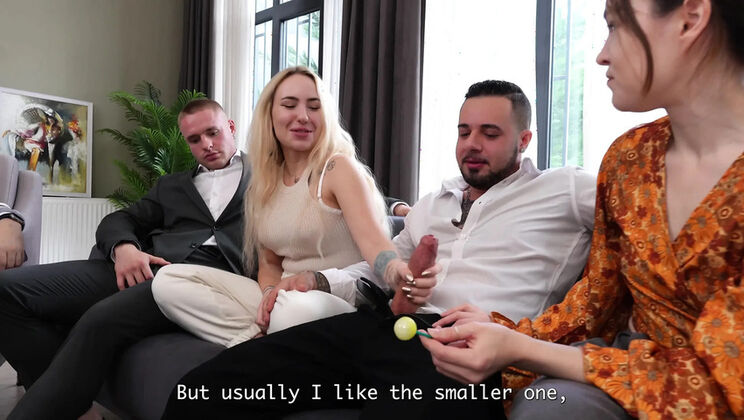 Kira Stone & Oksana Katysheva Naked Interview - Hot MILF Bella Mur Gets Deep Throat & Rough Gang Bang Fuck by Two Big Cocks