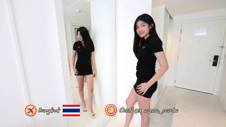 Horny Asian Teen Blows Foreign Dick and Gets Creampie in Hotel