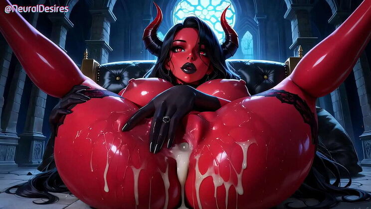 Busty 3D Demon Girl Gets Fucked Hard and Facialized with Huge Cumshot - AI Hentai