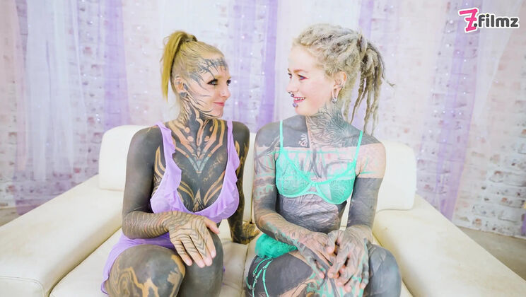 2 Heavily Tattooed Teens Fuck Hard - ATM, Gapes & Facial with World Champion