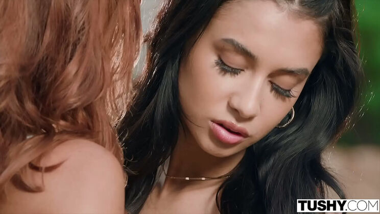 Threesome Anal Revenge: Brunette Vanessa Alessia & Redhead Agatha Vega Fuck Her Ex with Double Blowjob and Doggystyle