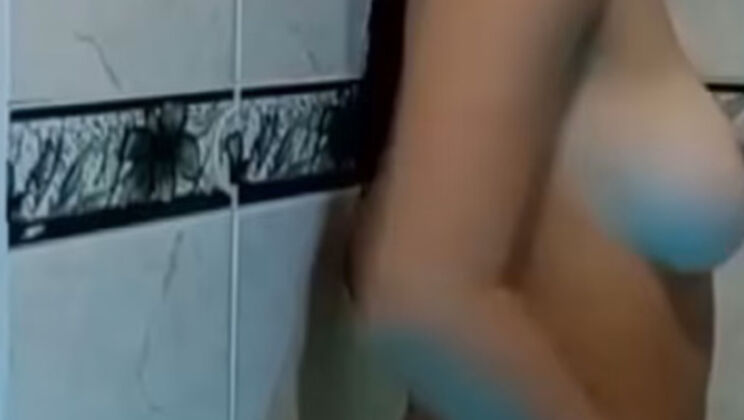 Stepmom's Bathroom Sex - Big Booty Amateur Babe with Natural Tits Fucked Hard