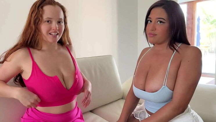 Big Titty Step Sister Threesome with Girlfriend - Red Eviee & Funsized Megan Fuck Scott Stark - Creampie & Titty Fuck