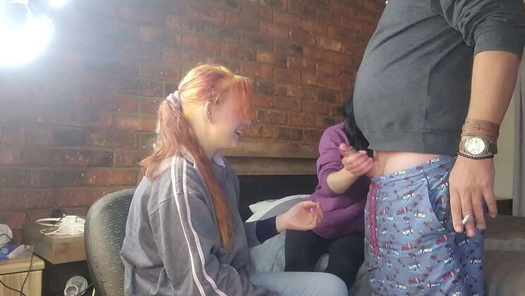 Shy Girls Jerking Off Massive Cock - Double Handjob Threesome FFM