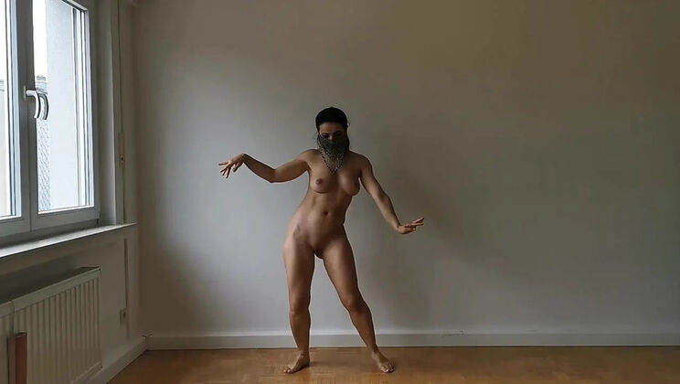 Kitty Dancer Nude Collared Slave Dance - Veiled Beauty Solo HD