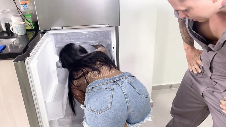 Cute Latina fucks plumber apprentice hard with her big cock - amateur teen cowgirl sex