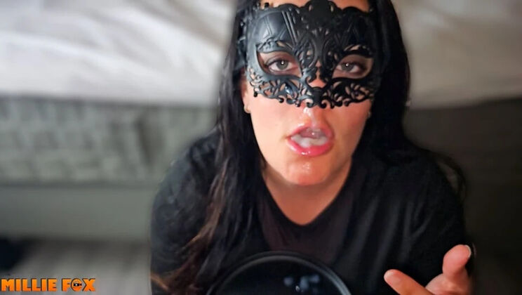 Millie Fox Swallows Huge Cum Load Twice After 3 Days Saving - Amateur MILF Blowjob & Cum in Mouth