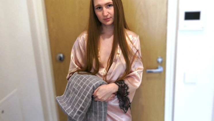 Neighbor Girl With Big Tits Asks For Shower - Redhead Amateur Blowjob & Facial Cumshot POV