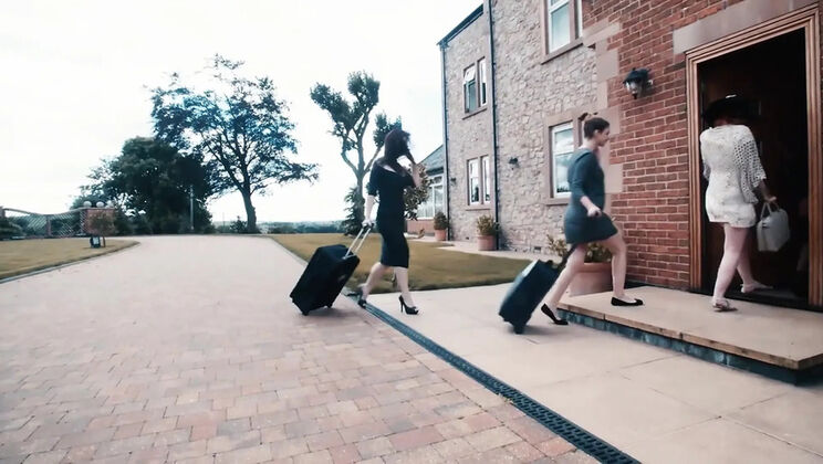 Big Tits Girls Getaway: Sam Bourne, Ella Hughes & Stella Cox Lesbian Sex & Blowjob Compilation