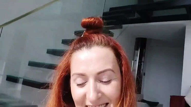 Horny Redhead Housewife GinnaGg Hairy Pussy Solo Amateur HD