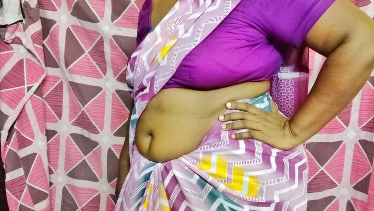 Sexy Tamil Wife Tying Saree Arouses Lust Before Work - Homemade Desi Bhabhi Moaning