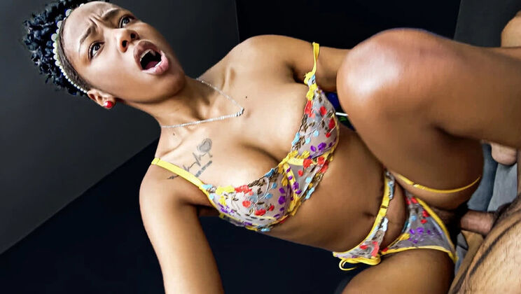 Wild Afro Latina Teen Rides Big Cock in POV Cowgirl - Amateur Hardcore Sex