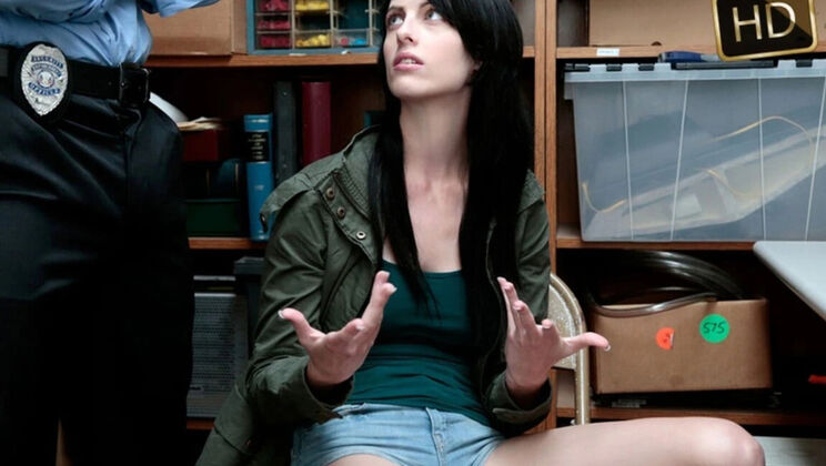 Perky Tits Teen Shoplifter Rides Officer's Cock - Alex Harper Hairy Pussy