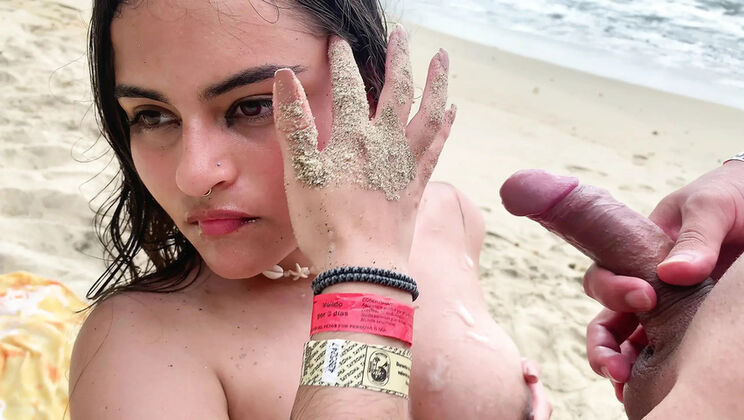 Colombian Amateur Wife Fucks Husband's Best Friend on Nude Beach - Homemade Blowjob & Cowgirl Sex in 4K