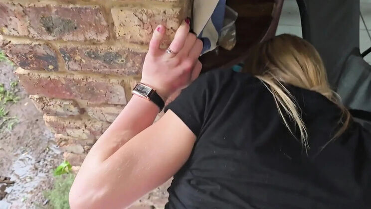 Amateur Teen Sparowdox Fucks Girlfriend Doggystyle Outdoor in Thunderstorm - Cum in Mouth