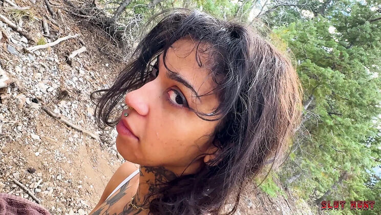 Ravyn Alexa Outdoor Slut Hunt - Rough Doggy Style Face Fucking & Creampie Filled with Cum